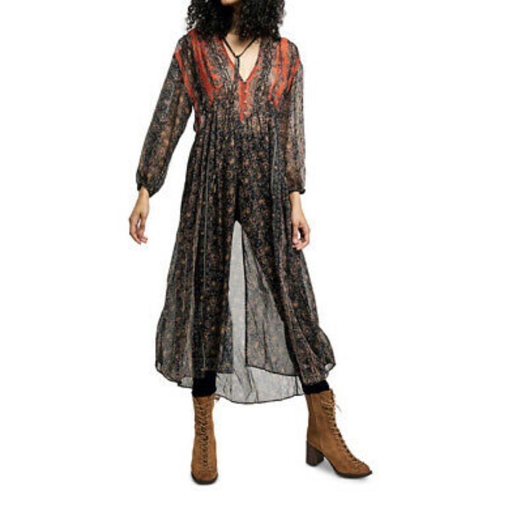 Free People Movement by Free People Flowing Printed Maxi Top Tunic Dress